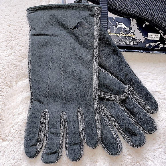 Tommy Bahama Leather Gloves & Hat Set Men’s S/M - Picture 2 of 7